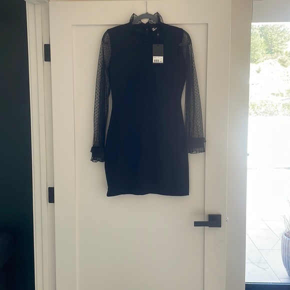 The KOOPLES SHORT BLACK DRESS WITH HIGH NECK 2 - Picture 2 of 4